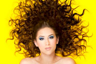 portrait of a woman on a yellow background