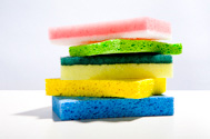 stack of kitchen sponges